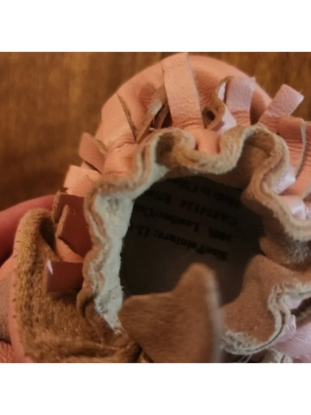 Tickle Toes Pink Genuine Leather Moccasin Baby Shoes Soft Suede Sole 18-24 month